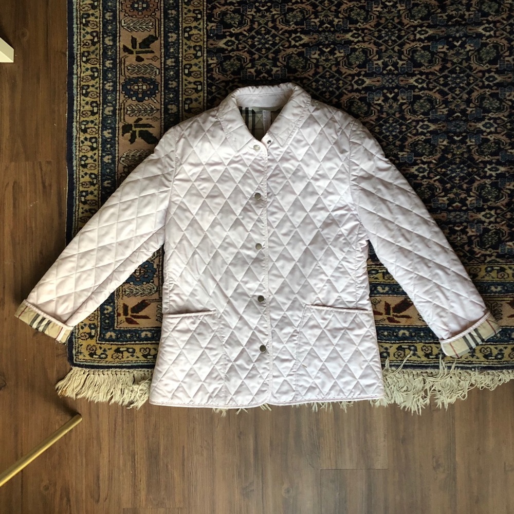 Burberry Quilted Light Pink Jacket (Small)